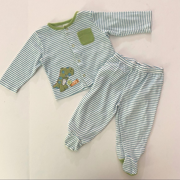 Pajamas T-REX Dinosaur dino pajamas w footies 6-9 months - Picture 1 of 7